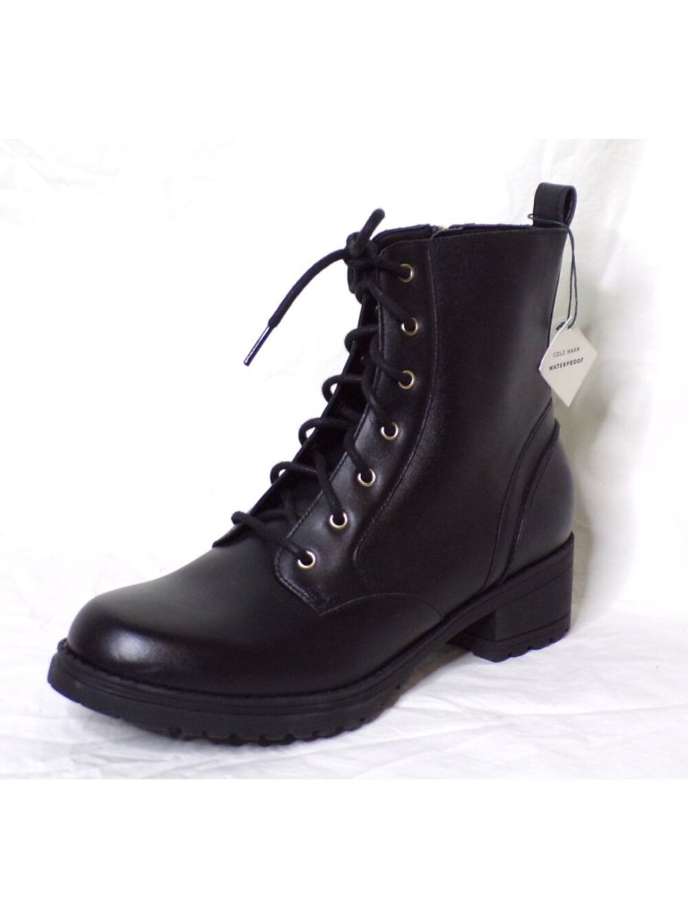 ๐ COLE HAAN Camea Ankle Moto Combat Waterproof Boot 7.5 Black - Picture 12 of 13